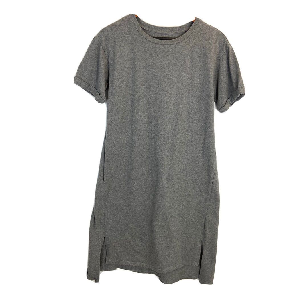 EILEEN FISHER T Shirt Dress Women’s XS Gray Knee-Length Jersey Knit W/ Pockets - Picture 1 of 6